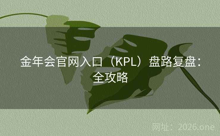 金年会官网入口（KPL）盘路复盘：全攻略