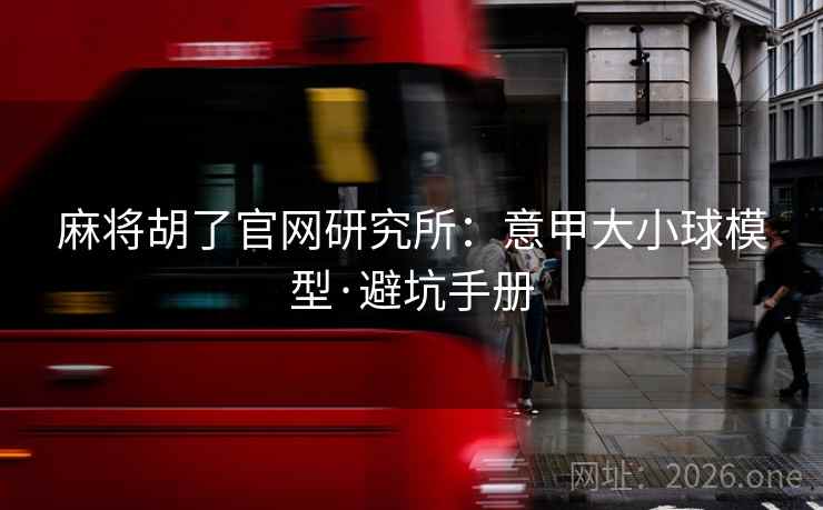 麻将胡了官网研究所：意甲大小球模型·避坑手册